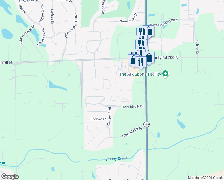 map of restaurants, bars, coffee shops, grocery stores, and more near 2968 Beckenham Way in Greenwood