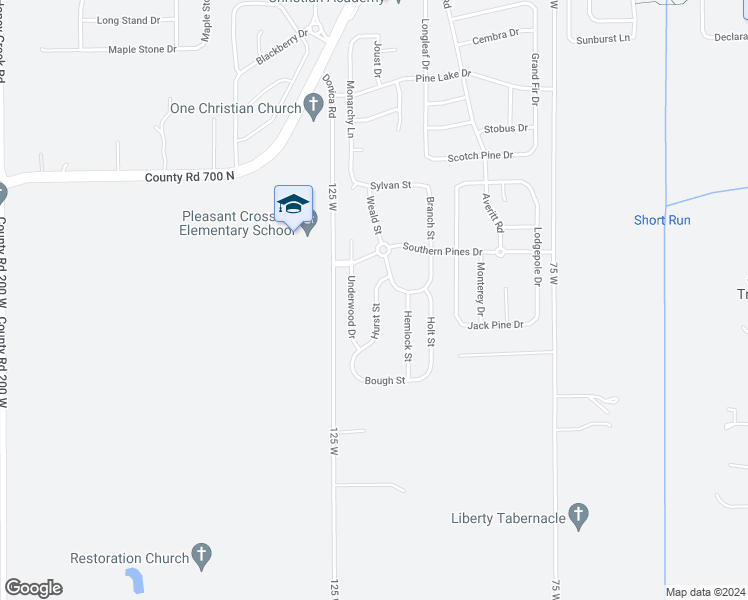 map of restaurants, bars, coffee shops, grocery stores, and more near 3158 Hurst in Whiteland