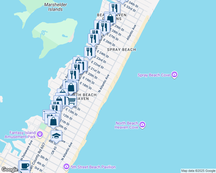 map of restaurants, bars, coffee shops, grocery stores, and more near 206 East 21st Street in Long Beach