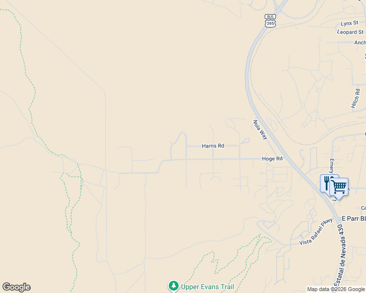 map of restaurants, bars, coffee shops, grocery stores, and more near 5015 Mason Road in Reno