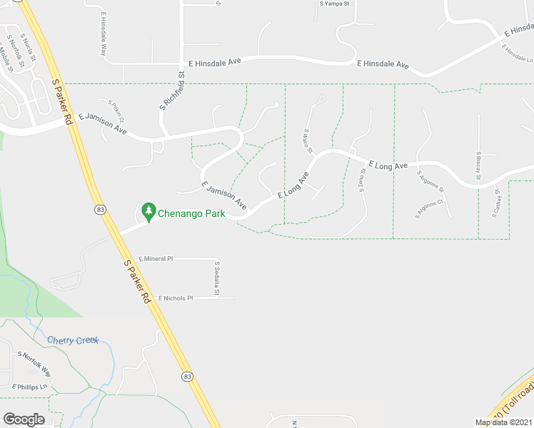 map of restaurants, bars, coffee shops, grocery stores, and more near 17852 East Long Avenue in Centennial