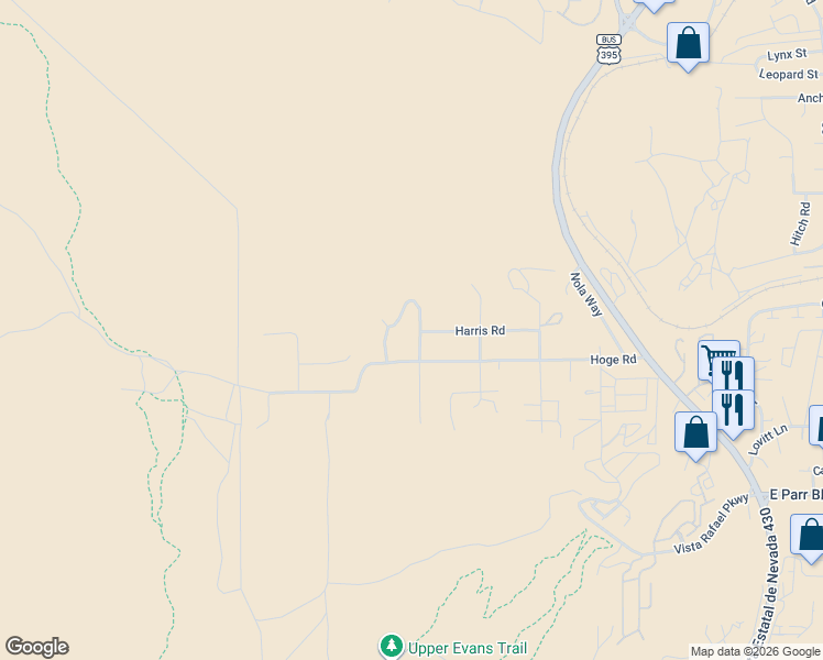 map of restaurants, bars, coffee shops, grocery stores, and more near 5015 Mason Road in Reno
