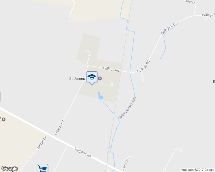 map of restaurants, bars, coffee shops, grocery stores, and more near 17641 College Rd in St James