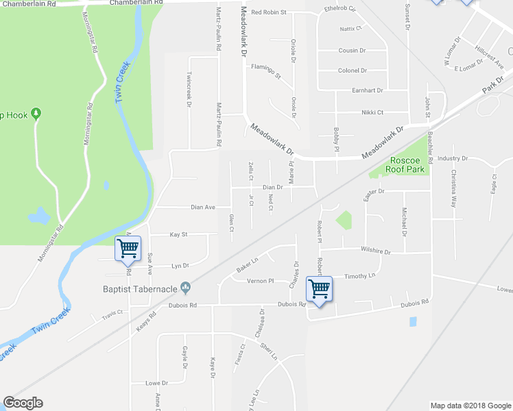 map of restaurants, bars, coffee shops, grocery stores, and more near 6514 Junior Court in Carlisle