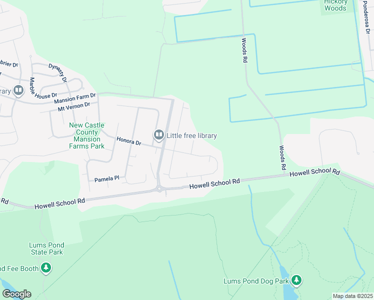 map of restaurants, bars, coffee shops, grocery stores, and more near 2 Marjorie Court in Bear