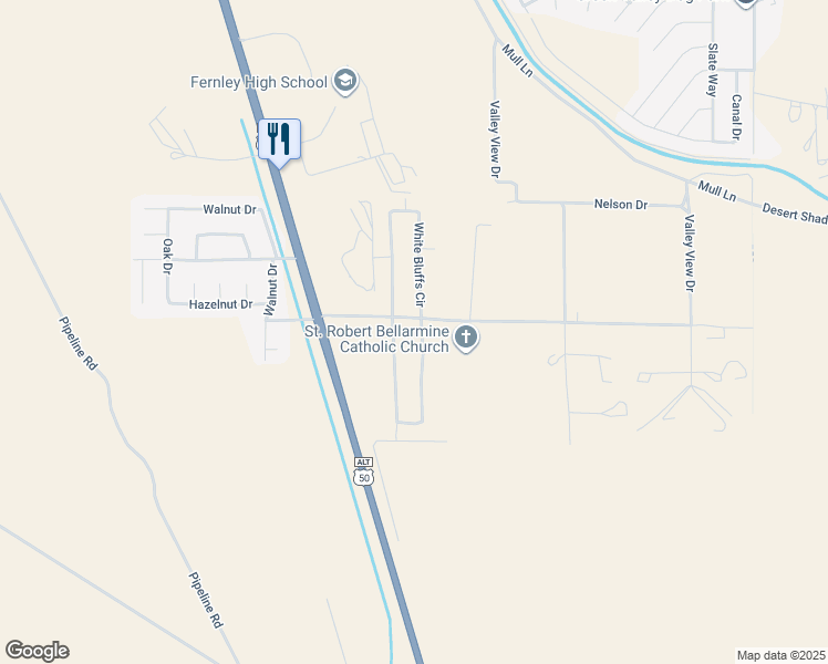 map of restaurants, bars, coffee shops, grocery stores, and more near 1394 Red Bluffs Way in Fernley