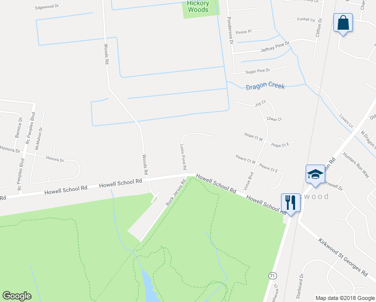 map of restaurants, bars, coffee shops, grocery stores, and more near 101 Lums Pond Road in Bear