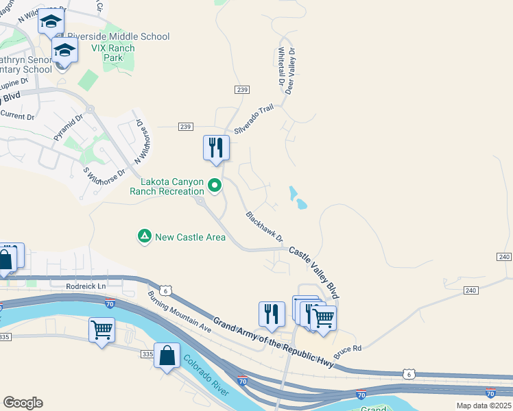 map of restaurants, bars, coffee shops, grocery stores, and more near 101 White Horse Drive in New Castle