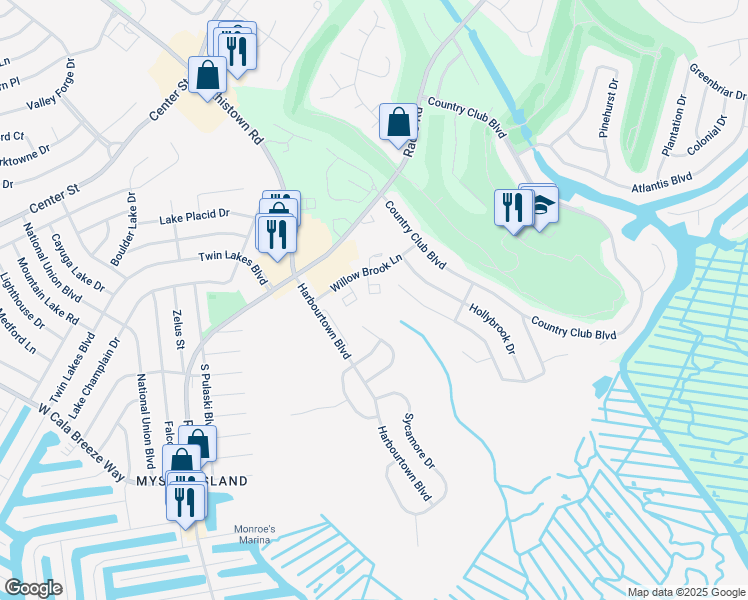 map of restaurants, bars, coffee shops, grocery stores, and more near 28 Hillcrest Lane in Ocean County