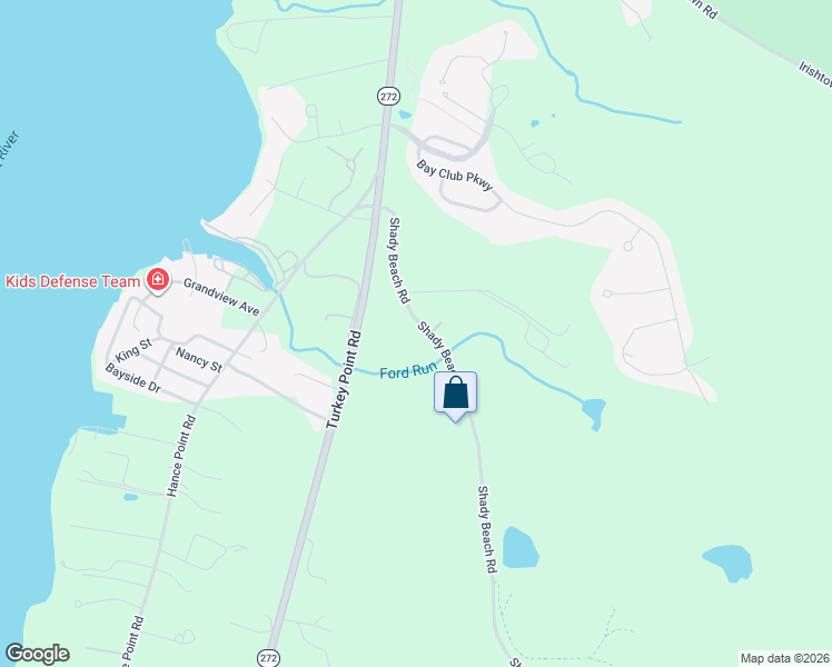 map of restaurants, bars, coffee shops, grocery stores, and more near 123 Shady Beach Road in North East