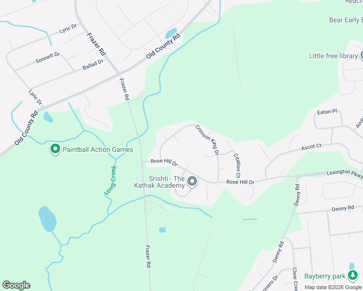 map of restaurants, bars, coffee shops, grocery stores, and more near 6 Talamore Court in Bear