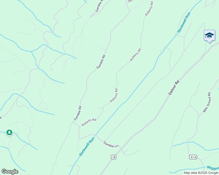 map of restaurants, bars, coffee shops, grocery stores, and more near 455 Roberts Lane in Great Cacapon