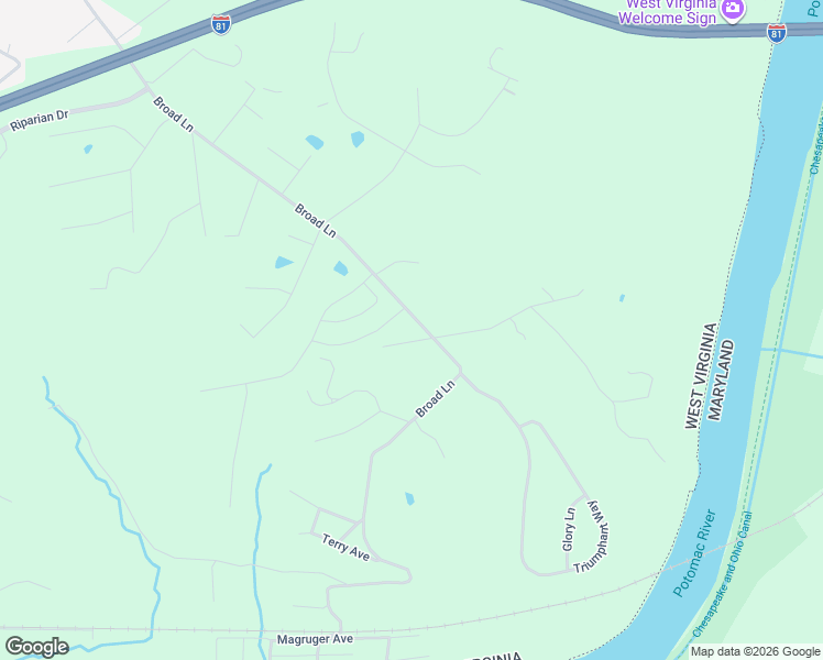 map of restaurants, bars, coffee shops, grocery stores, and more near 1137 Broad Lane in Falling Waters