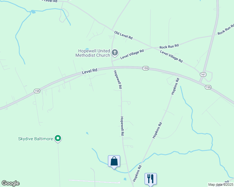 map of restaurants, bars, coffee shops, grocery stores, and more near 120 Hopewell Road in Churchville
