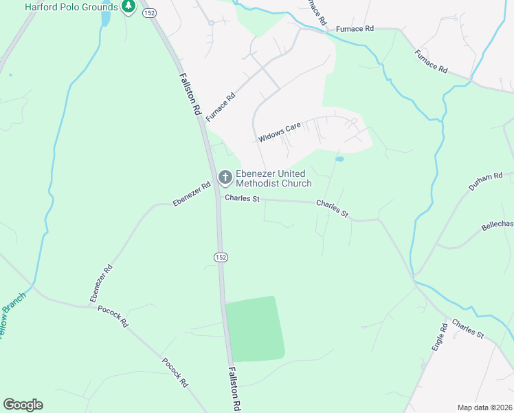 map of restaurants, bars, coffee shops, grocery stores, and more near 3326 Charles Street in Fallston