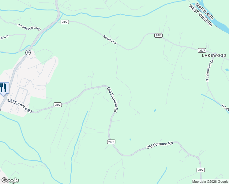 map of restaurants, bars, coffee shops, grocery stores, and more near 911 Old Furnace Road in Ridgeley