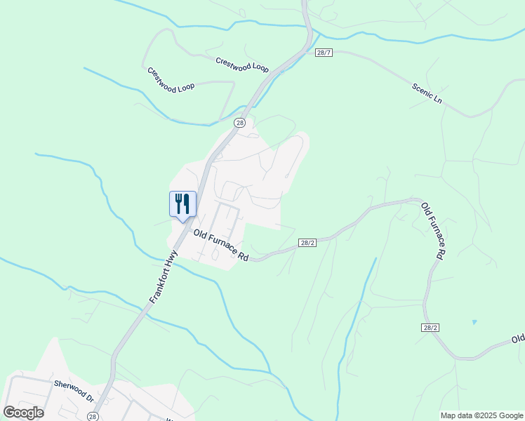 map of restaurants, bars, coffee shops, grocery stores, and more near 104 Bass Wood Drive in Ridgeley