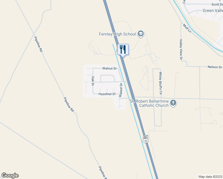 map of restaurants, bars, coffee shops, grocery stores, and more near 1704 Little Oak Court in Fernley