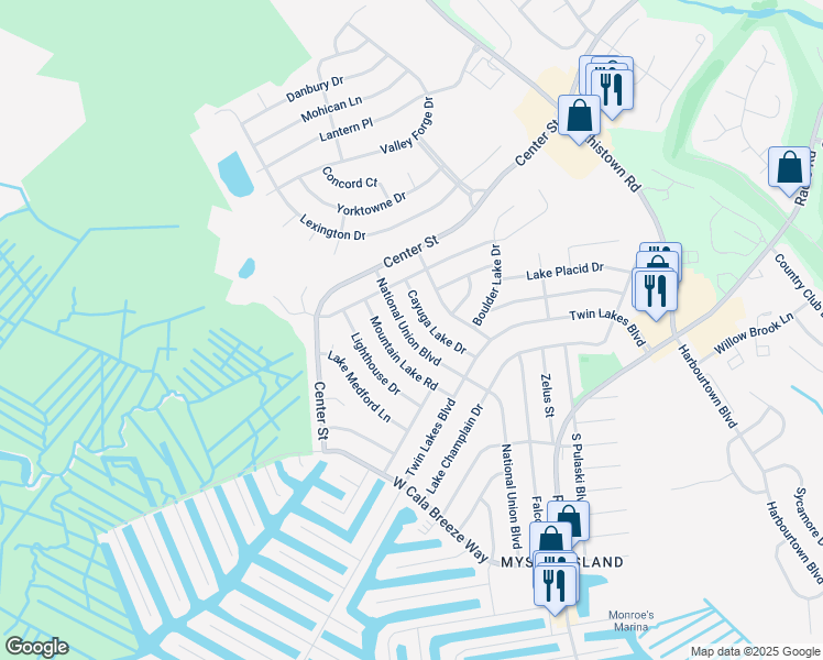 map of restaurants, bars, coffee shops, grocery stores, and more near 420 National Union Boulevard in Little Egg Harbor Township