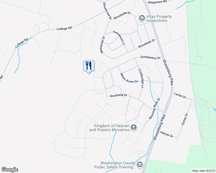 map of restaurants, bars, coffee shops, grocery stores, and more near 9511 Dumbarton Drive in Hagerstown
