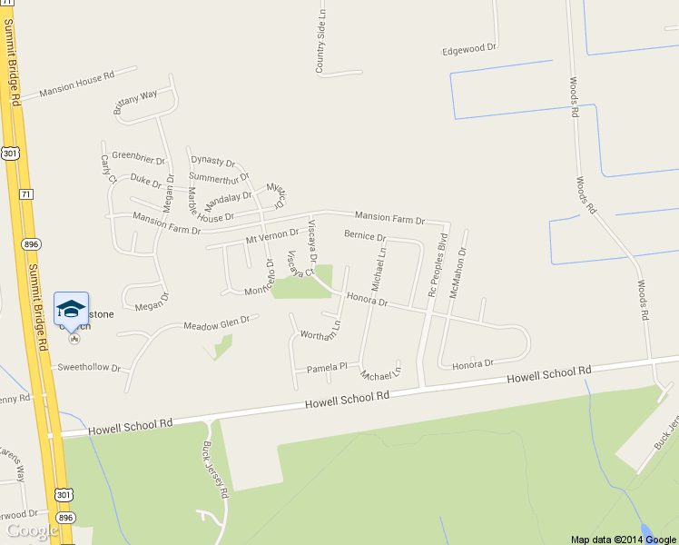 map of restaurants, bars, coffee shops, grocery stores, and more near 4 Wortham Court in Bear