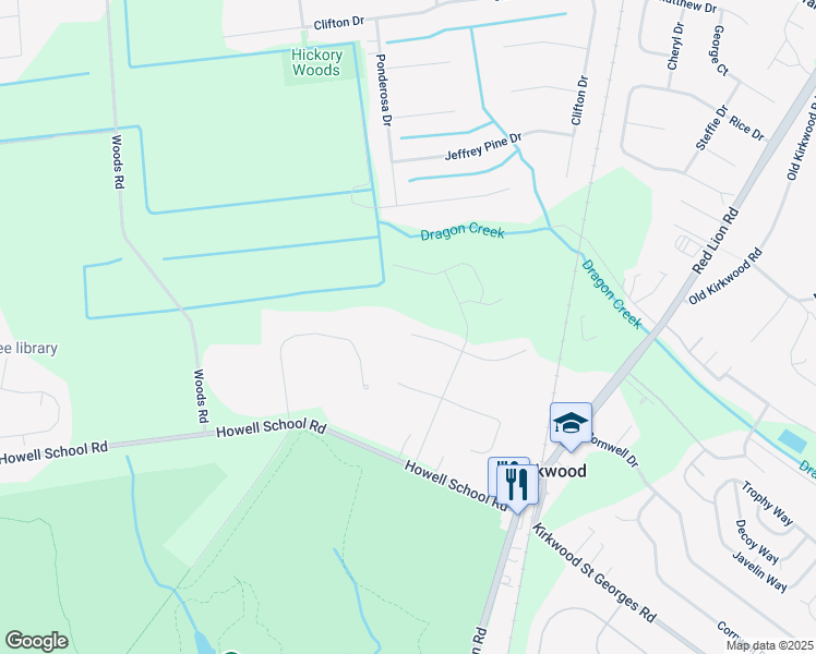 map of restaurants, bars, coffee shops, grocery stores, and more near 236 Hope Court West in Bear
