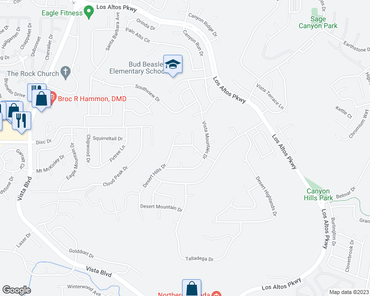 map of restaurants, bars, coffee shops, grocery stores, and more near 1825 High Desert Drive in Sparks