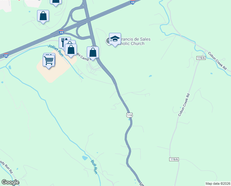 map of restaurants, bars, coffee shops, grocery stores, and more near 936 Grafton Road in Morgantown