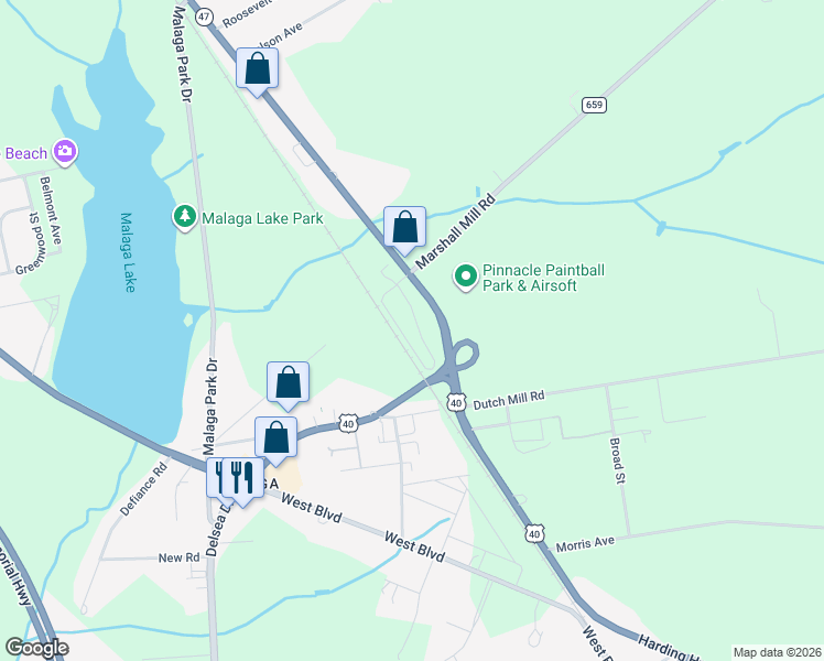 map of restaurants, bars, coffee shops, grocery stores, and more near 260 Marshall Mill Road in Franklin