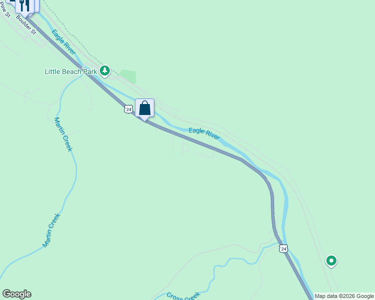 map of restaurants, bars, coffee shops, grocery stores, and more near 1251 Main Street in Minturn