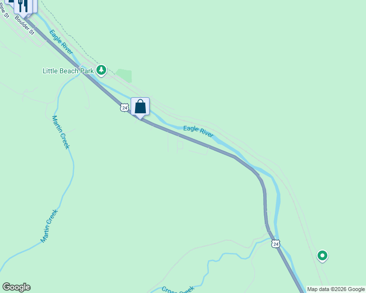 map of restaurants, bars, coffee shops, grocery stores, and more near 1251 Main Street in Minturn