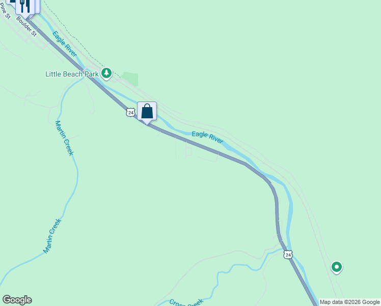 map of restaurants, bars, coffee shops, grocery stores, and more near 1251 Main Street in Minturn