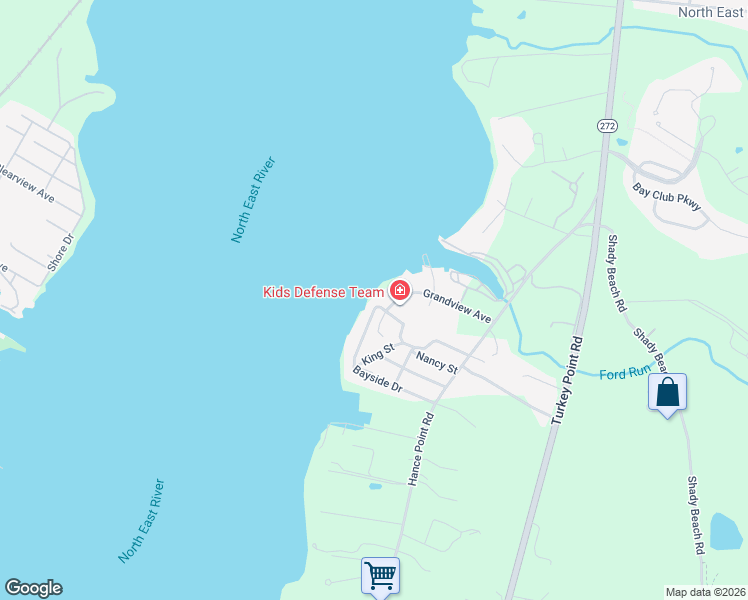 map of restaurants, bars, coffee shops, grocery stores, and more near 114 Grandview Avenue in North East