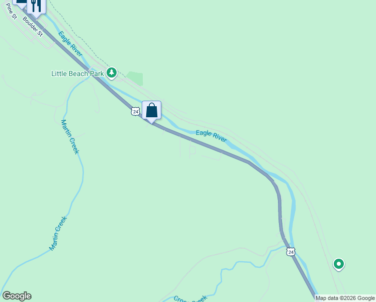 map of restaurants, bars, coffee shops, grocery stores, and more near 1207 Main Street in Minturn