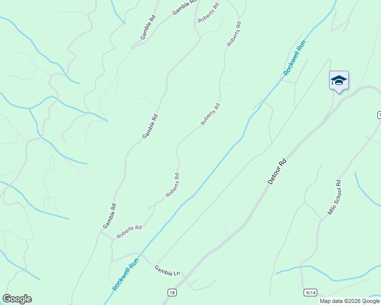 map of restaurants, bars, coffee shops, grocery stores, and more near 455 Roberts Lane in Great Cacapon