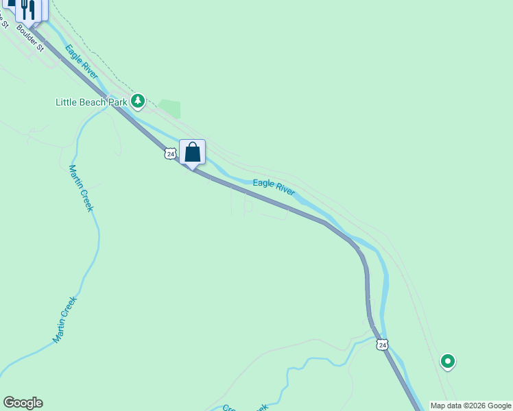 map of restaurants, bars, coffee shops, grocery stores, and more near 1251 Main Street in Minturn