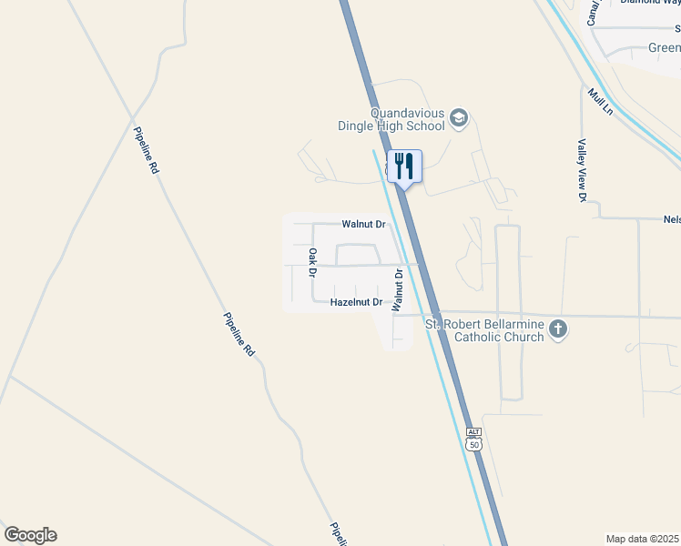map of restaurants, bars, coffee shops, grocery stores, and more near 1725 Blue Oak Court in Fernley
