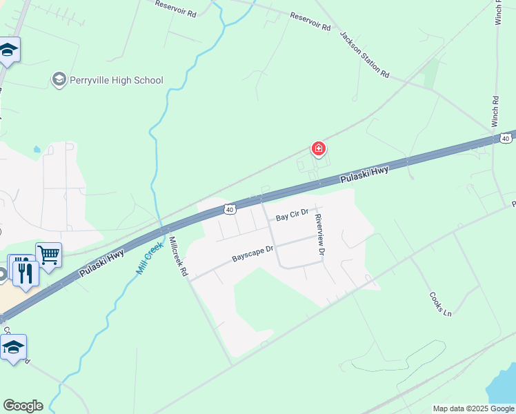 map of restaurants, bars, coffee shops, grocery stores, and more near in Perryville