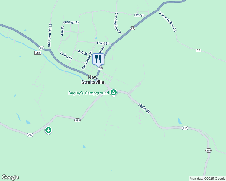 map of restaurants, bars, coffee shops, grocery stores, and more near 214 Main Street in New Straitsville