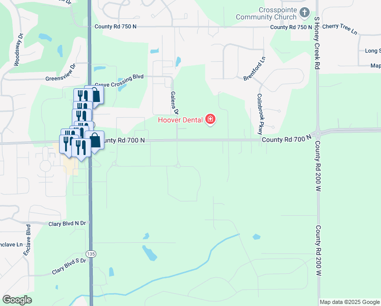 map of restaurants, bars, coffee shops, grocery stores, and more near 1387-1541 Stones Crossing Rd W in Greenwood