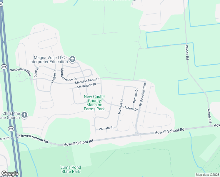 map of restaurants, bars, coffee shops, grocery stores, and more near 138 Bernice Drive in Bear