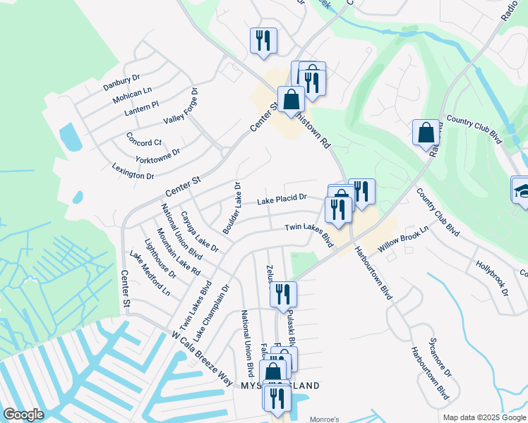 map of restaurants, bars, coffee shops, grocery stores, and more near 202 Lake Winnepesaukee Drive in Little Egg Harbor Township