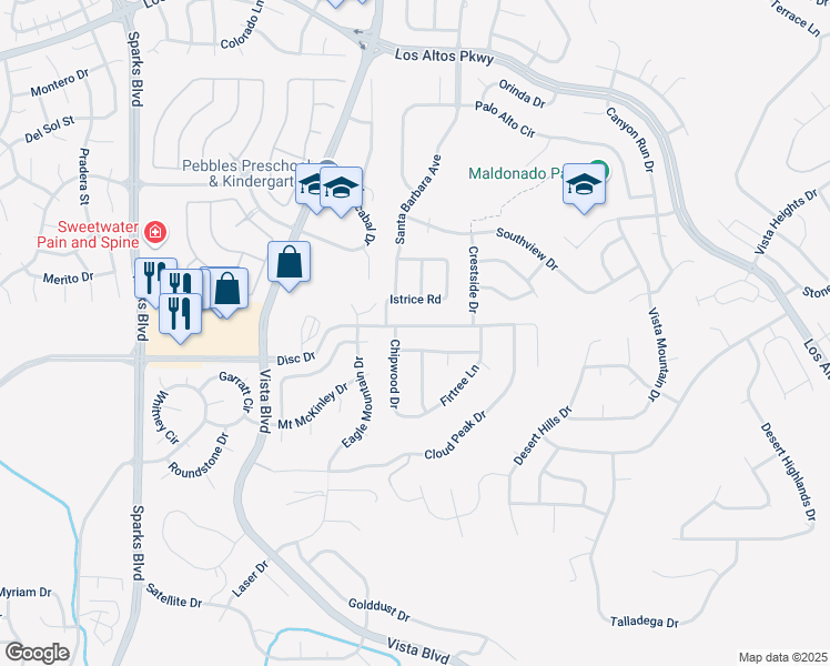 map of restaurants, bars, coffee shops, grocery stores, and more near 1511 Disc Drive in Sparks