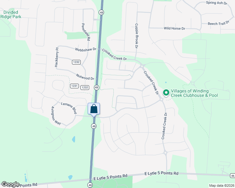 map of restaurants, bars, coffee shops, grocery stores, and more near 1564 Cedar Creek Drive in Centerville