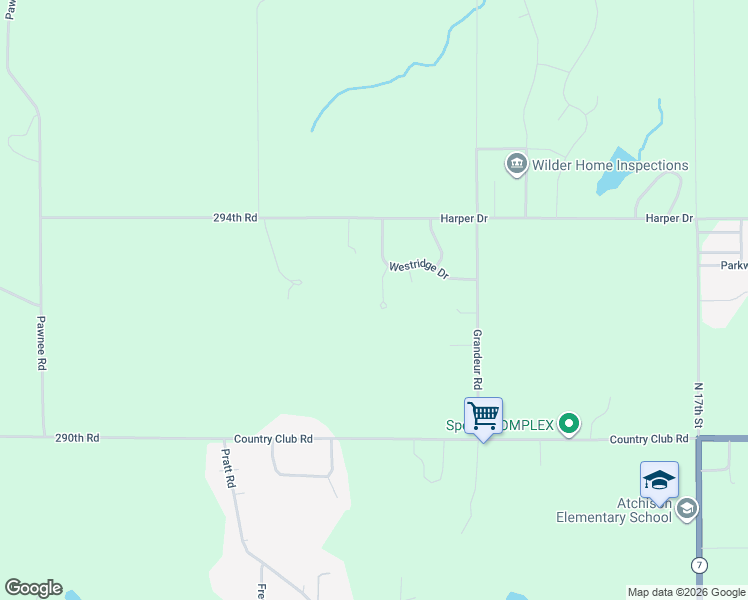 map of restaurants, bars, coffee shops, grocery stores, and more near 1501-1599 Hillcrest Court in Atchison