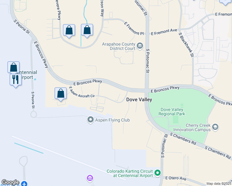 map of restaurants, bars, coffee shops, grocery stores, and more near 13303 East Adam Aircraft Circle in Englewood