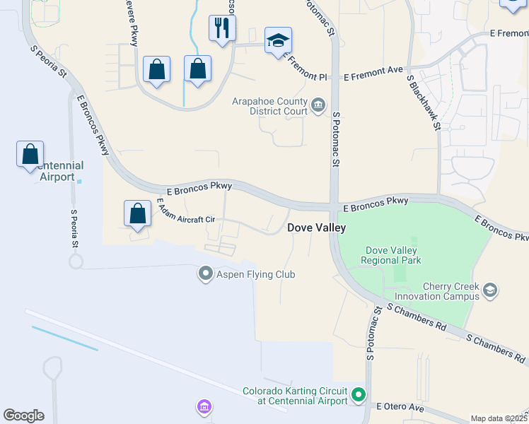 map of restaurants, bars, coffee shops, grocery stores, and more near 13303 East Adam Aircraft Circle in Englewood