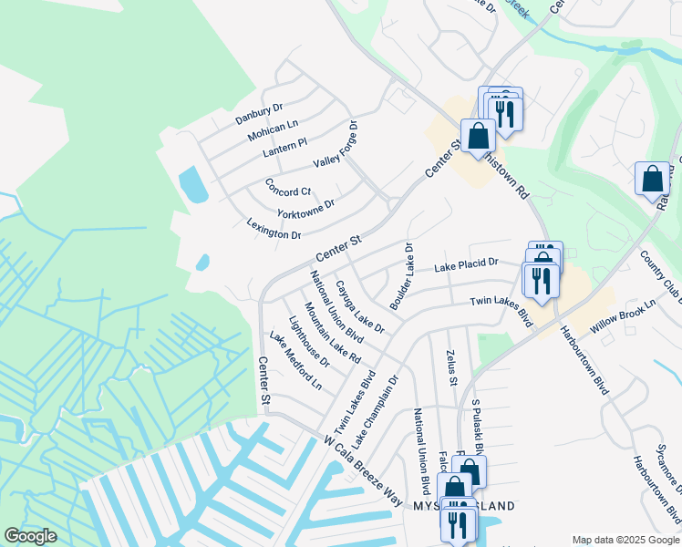 map of restaurants, bars, coffee shops, grocery stores, and more near 126 Cayuga Lake Drive in Little Egg Harbor Township
