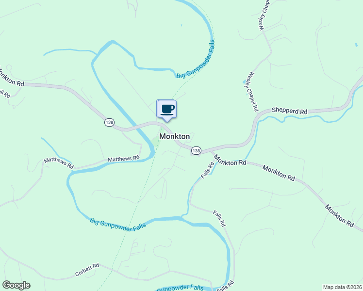 map of restaurants, bars, coffee shops, grocery stores, and more near 16598 Garfield Avenue in Monkton