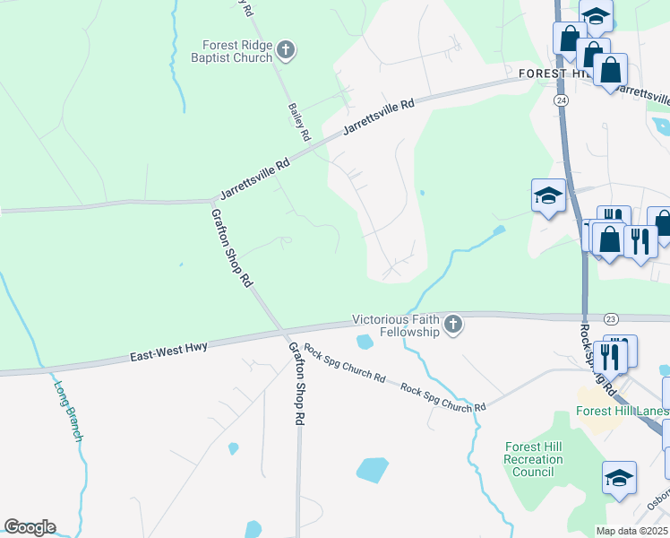 map of restaurants, bars, coffee shops, grocery stores, and more near in Harford County
